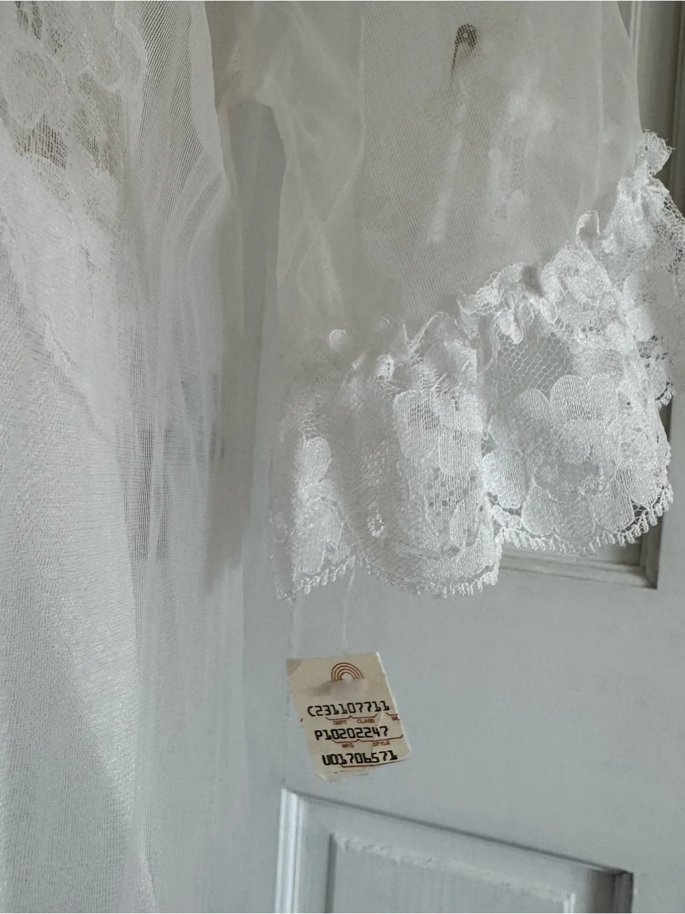 Tamara Lynn Vintage Union Made White Lace Peignoir Nightie Slip Set L - NWT - Picture 10 of 14